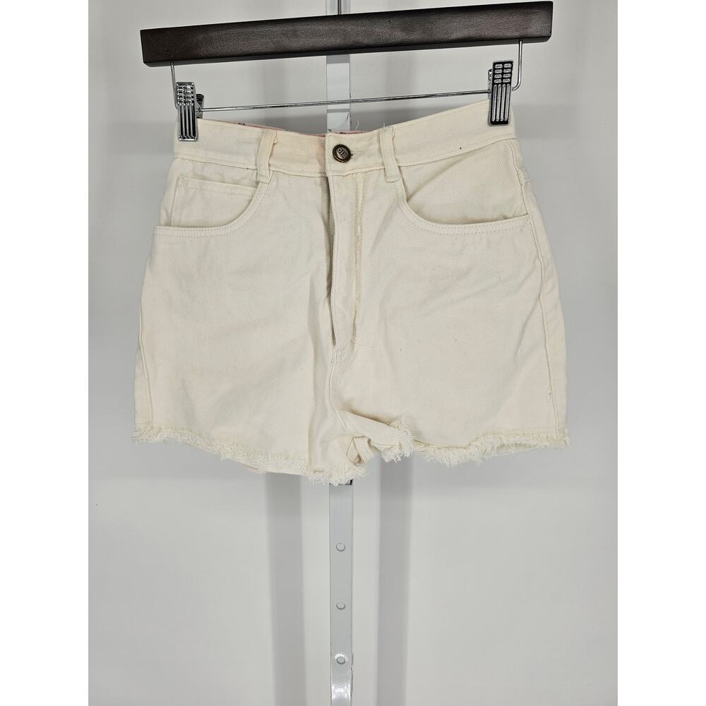 Vintage RIO by Stephen Mardon Womens Sz 7 High Waist Denim Shorts White Cutoff